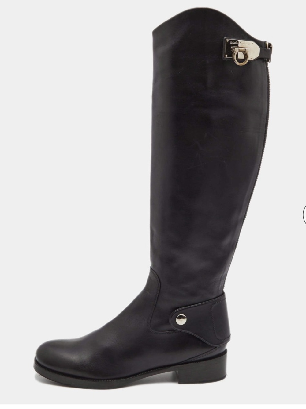 Ferragamo Rodi Leather Tall Riding Boots
